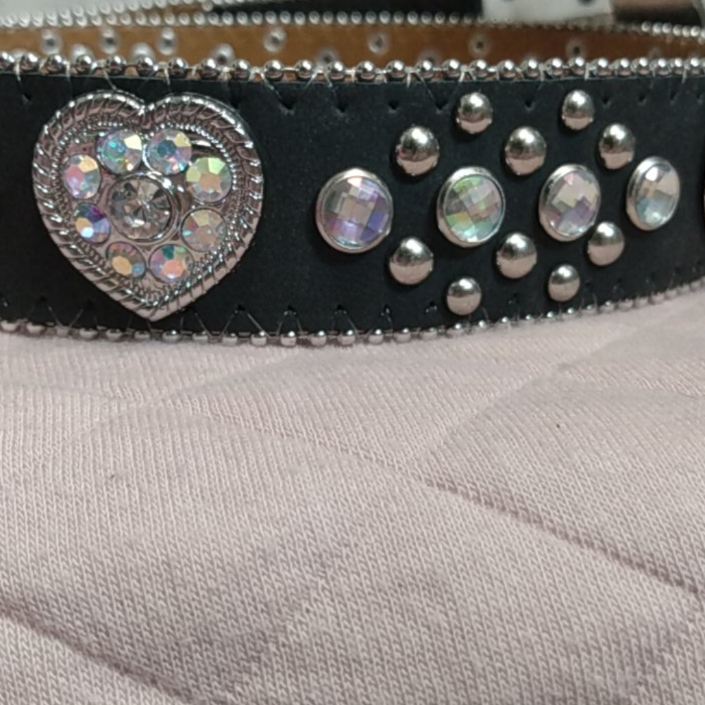 SOLD Rhinestone Heart Belt - Picture 3 of 4